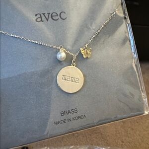 MAMA BRASS- Delicate Necklace with Circular and Butterfly Pendants